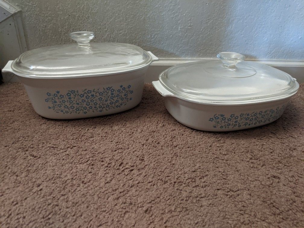 Corning Ware 2 1/2 & 1 1/2 Quart With Lids