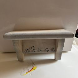 Bonnie Signed Hand-Painted Vintage Wood shelf Floral Cottage 1993