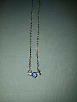 Beautiful Chain with Sapphire Color Stone.  18in. long