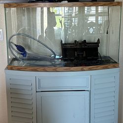 55 Gallon BowFront Fish Tank With Stand, Plus All The Accessories