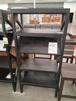 SOLID WOOD CONTEMPORARY  BLACK BOOKCASE 