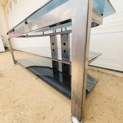 Large Tv Stand With 3 Glass Tiers