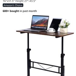 Standing Desk Adjustable Height, Mobile Stand Up Desk with Wheels