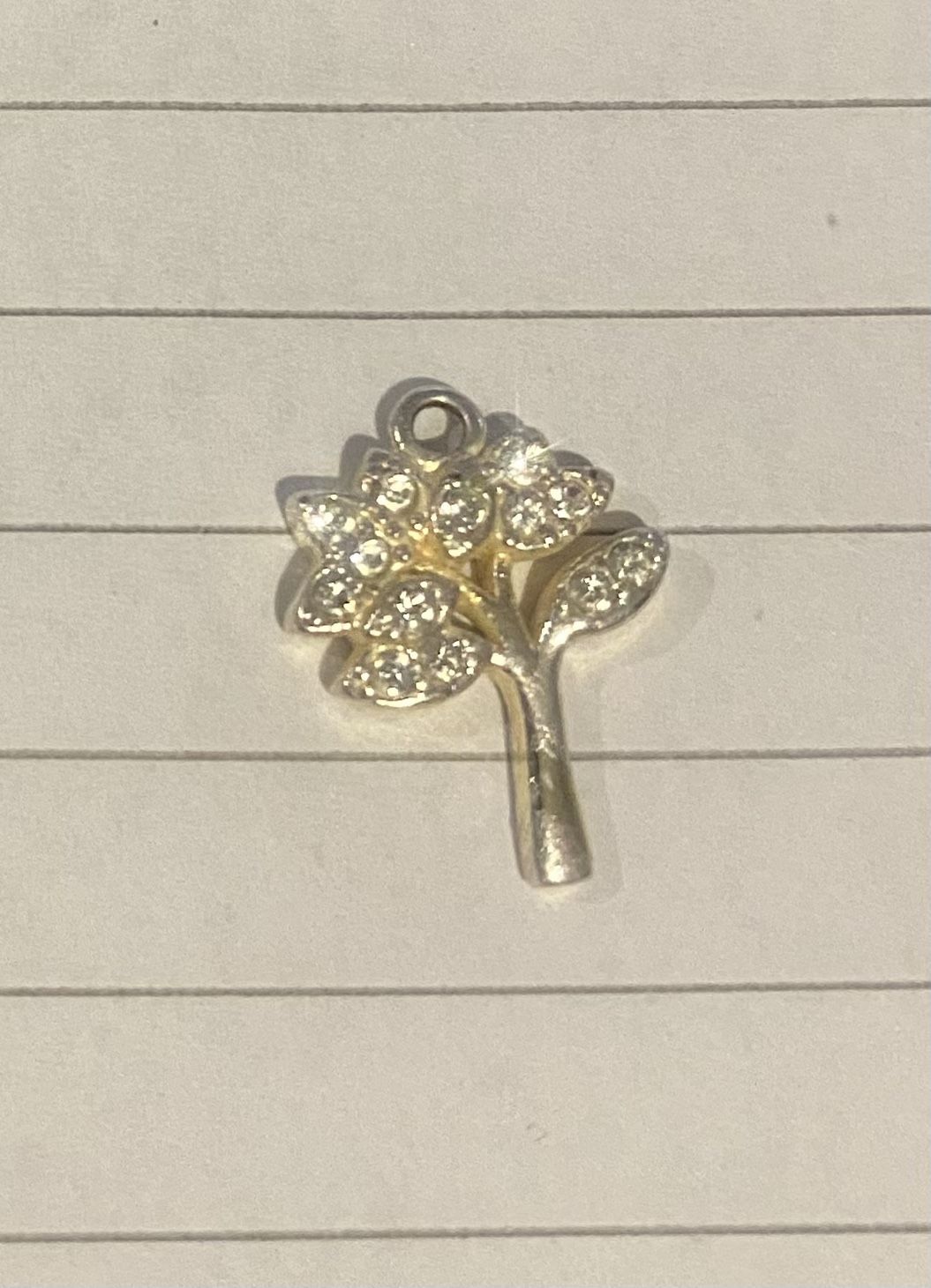 Small Silver Tree Of Life Pendant With Cubic Zirconia Accents