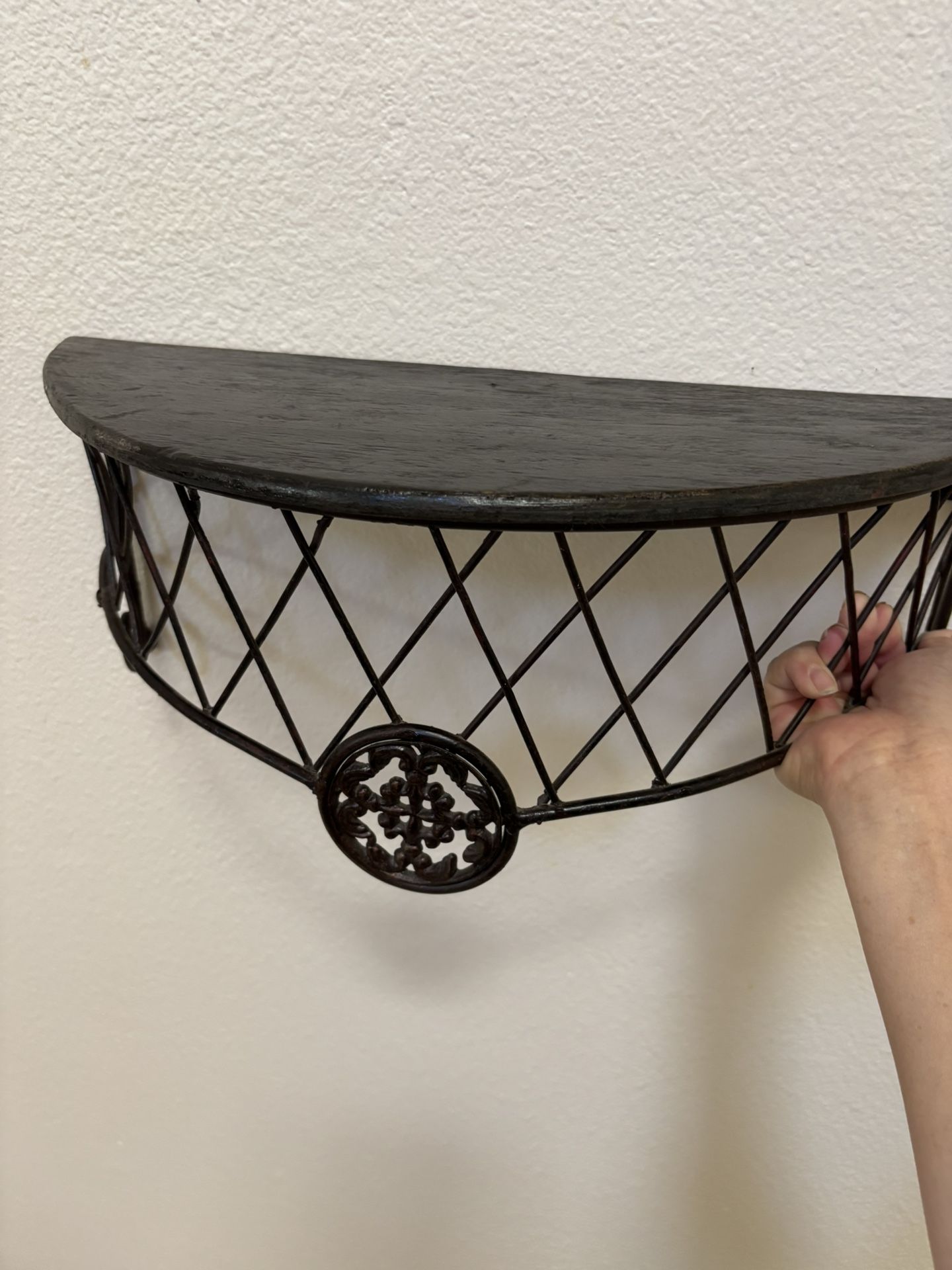 Wall mounted wooden metal small shelf