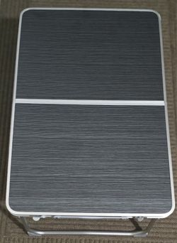 Mini Portable Table, (Charcoal Wood Grain)
