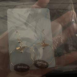 Hoop Football Earrings 