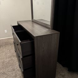 Bed Frame, Bedroom Dresser And night Stand ($700 O.B.O.)