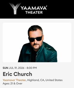 Eric Church tickets (2) July 19
