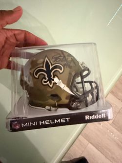 Signed saints mini helmet