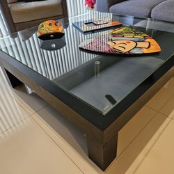 Coffee Table With  Storage , Glass Top