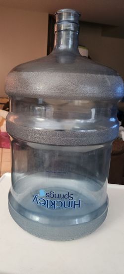 Used Hinckley Springs 5 Gallon Plastic Water Bottle Great for Spare Change