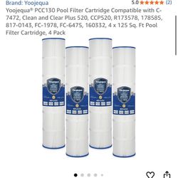 Yoojequa® PCC130 Pool Filter Cartridge Compatible with C-7472, Clean and Clear Plus 520, CCP520, R173578, 178585, , FC-1978, FC-6475, 160332, 