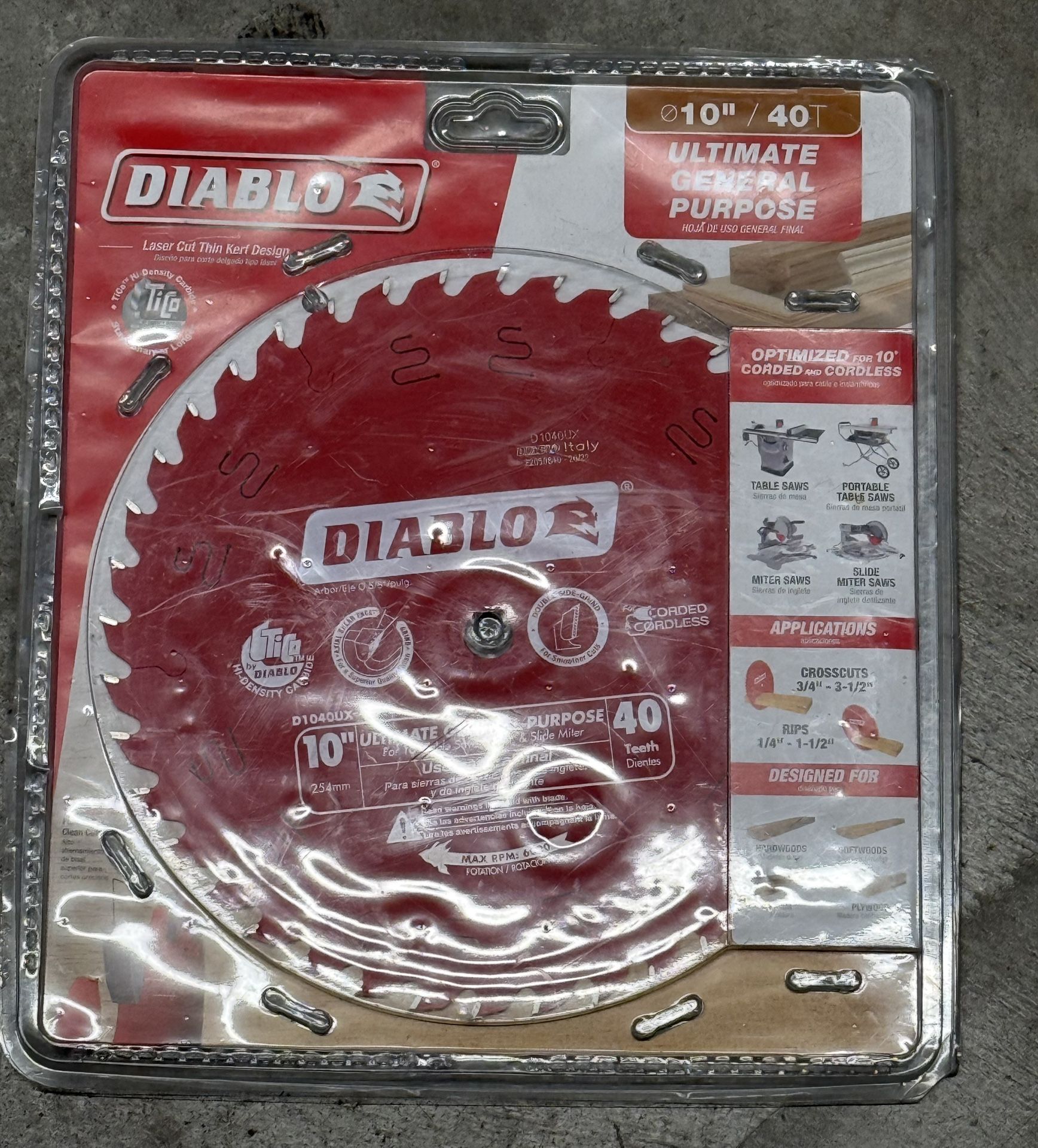 Diablo Wood Demon 10 In. 40-Tooth Ultimate General Purpose Circular Saw Blade (2-Pack)