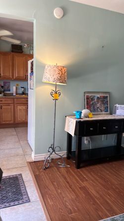 Wrought Iron Floor Lamp with Shade