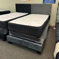 NEW TWIN SIZE BED WITH MATTRESS AND BOX SPRING AVAILABLE IN ALL SIZES