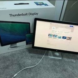 Apple Thunderbolt 27inch Display with Apple keyboard and mouse