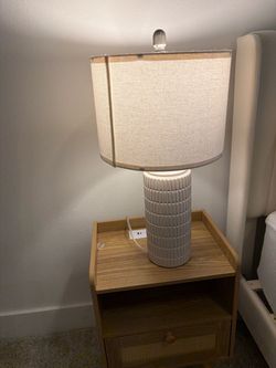 Ceramic Table Lamps Set of 2, 23" | Beige/White | Excellent Condition