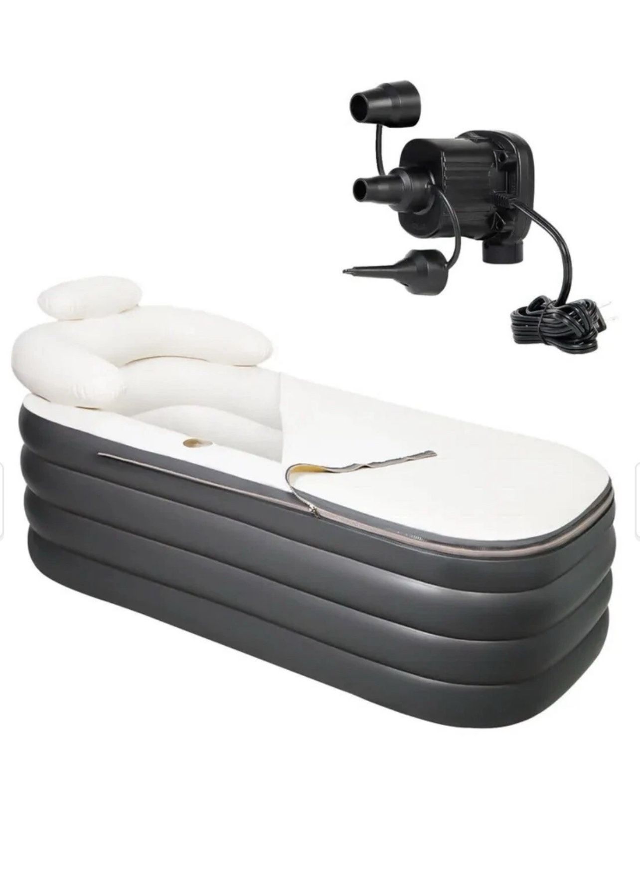 Inflatable Bathtub, Portable Bathtub Adult with Electric Air Pump, Freestandi