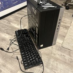 HP Gaming PC with keyboard and mouse