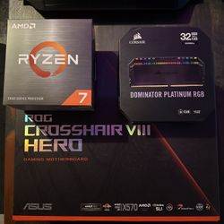 Ryzen 5800X, ROG X570 Crosshair hero, 32Gb of 3200MHz DDR4 Dominator Platinum RAM (4x 8gb)