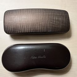 2 Kata and  Vera Wang Eyeglasses Hard Cases Brown Theme 