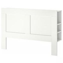 Ikea Headboard with storage compartment, white, Full/Double
