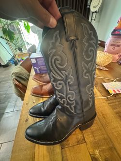 Justin Men’s Black London Calf Leather Cowboy Boots - Size 9D