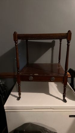 Two tier mahogany bedside table