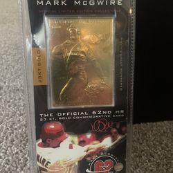 Mark McGwire Fleer Official 62nd Hr 23 Kit. Gold