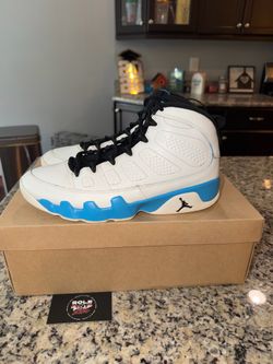 Size 9.5 Jordan 9 Retro Powder Blue SKU FQ8992-101 Used No Box No Insoles