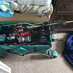 Fishing Rods, Bait Bucket,Talkebox Stocked, Rod Holders. Make an Offer On What You Want
