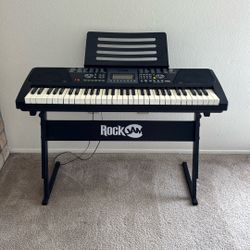 RockJam RJ-561 Electronic Keyboard – Full Size, Working Great + Stand