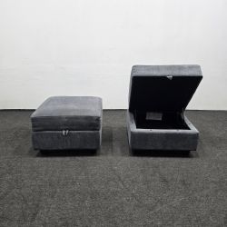 Can Deliver! Two Matching Blue Ottomans + Storage For Couch Sofa Sectional