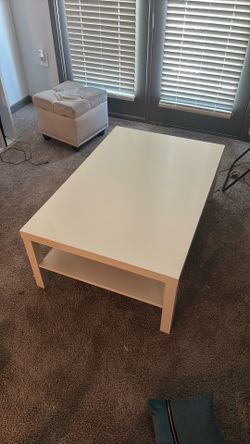 White IKEA living room table