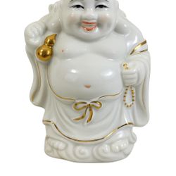 Porcelain Laughing Buddha Statue – 4.5” Prosperity Gift