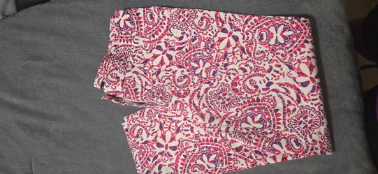Women's Printed Pants Pink Purple Paisley