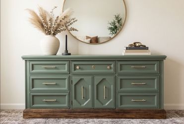 Sage Green Dresser Refinished 9 drawers