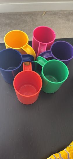 Vintage Heller Massimo Vignelli stackable rainbow mugs