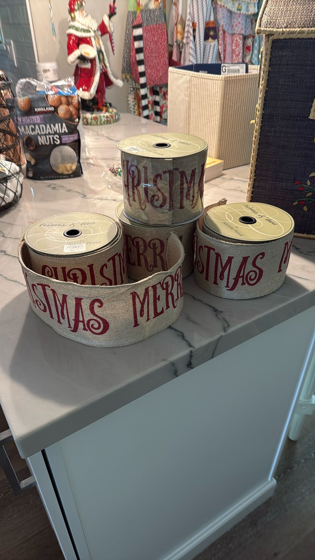 Merry Christmas Burlap Ribbons