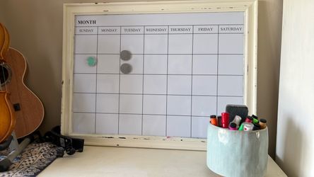 Whiteboard Wall Calendar with markers, eraser, board cleaning spray