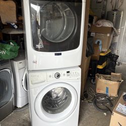 Whirlpool and Maytag  Stackable  Washer and gas dryer  Excellent working condition  Heavy duty  W27 D31.5 H76 Washer 4.3 cu ft Dryer 7.4 cu ft 3 month