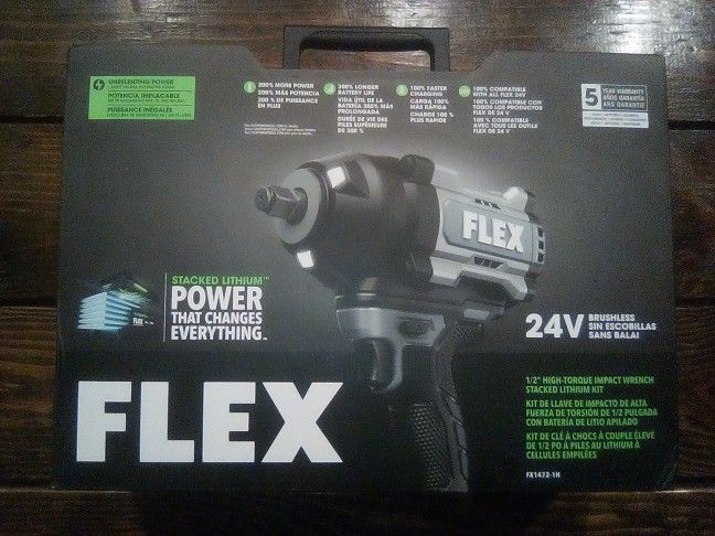 Flex 24v 1/2 Inch High Torque Impact Wrench Stacked Lithium Kit