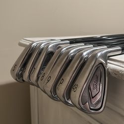 Titleist T300 5-A irons with tensei shafts, midsize lamkin grips