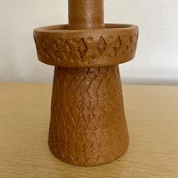 Terracotta Mud Taper Candle Holder