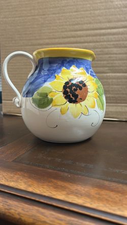 WORLD MARKET  SUNFLOWER PITCHER