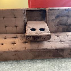 💥BEUTIFUL💥Dark Brown Futon Sofa Bed🌟FINANCING AVAILABLE-EASY APPROVAL 🌟