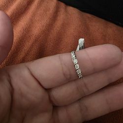 10k White Gold Natural Diamond Ring 