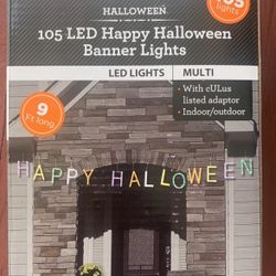 Happy Halloween Banner Lights 105 LED Lights 9ft lighted length