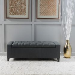 Ottoman storage bench Dark blue color new Retail $180